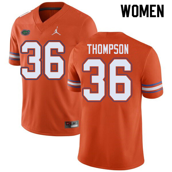 Jordan Brand Women #36 Trey Thompson Florida Gators College Football Jerseys Sale-Orange - Click Image to Close